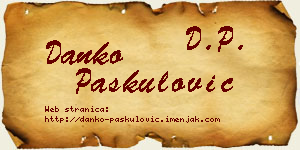Danko Paskulović vizit kartica